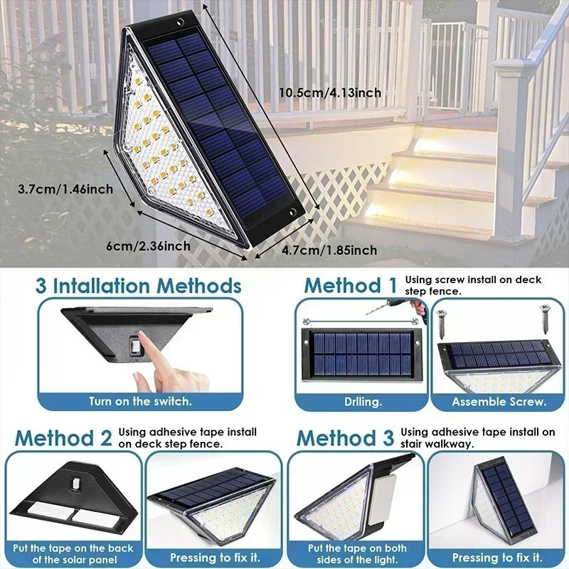 Solar outdoor step lights for stairs and walkways