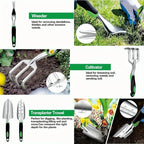 8-piece garden tools set with storage bag and gloves