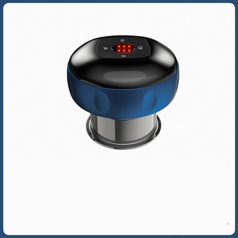 Red cupping device with an illuminated display on a white background