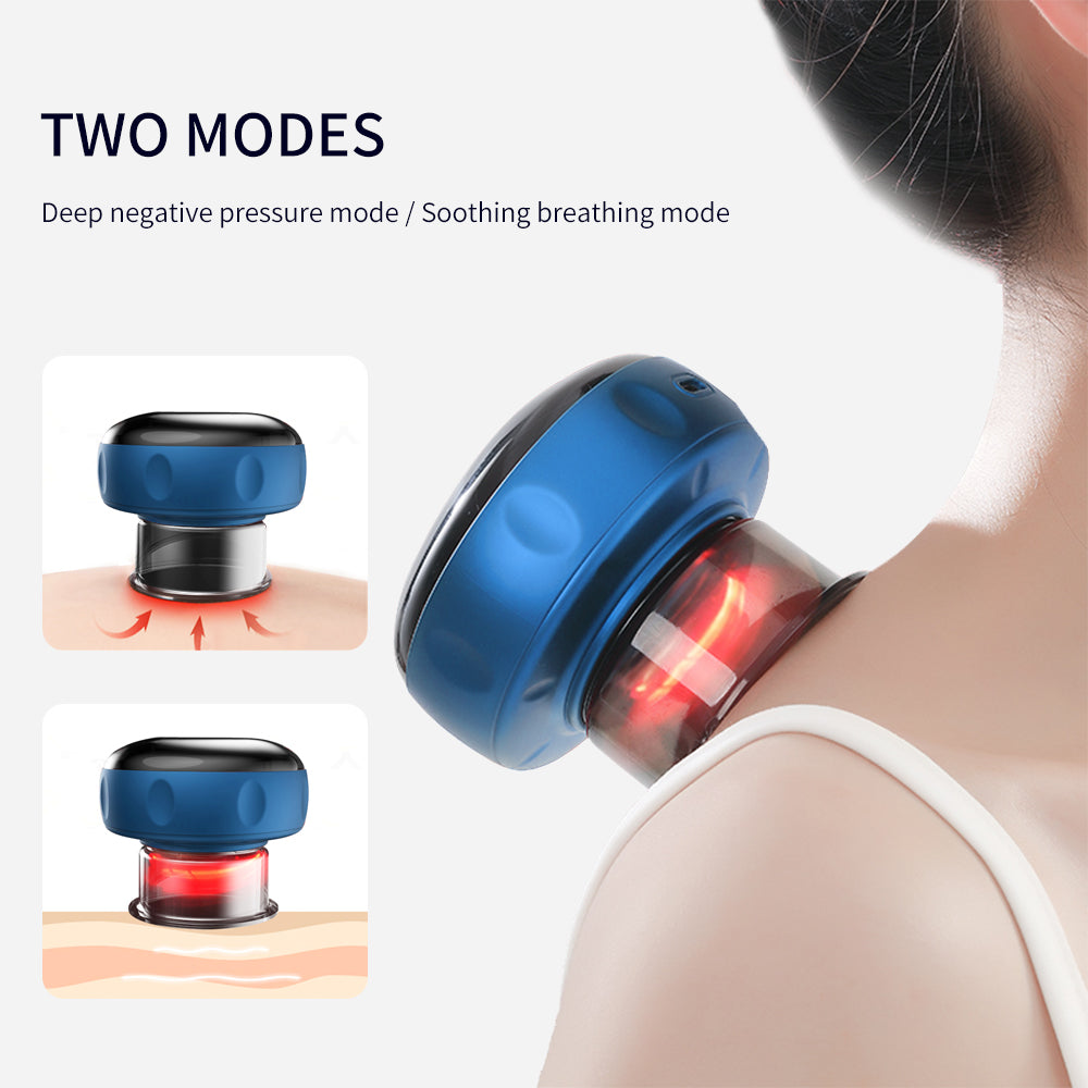 Electric vacuum cupping massager with heat and red light