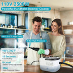 2500W handheld steam cleaner with 9-piece attachment kit