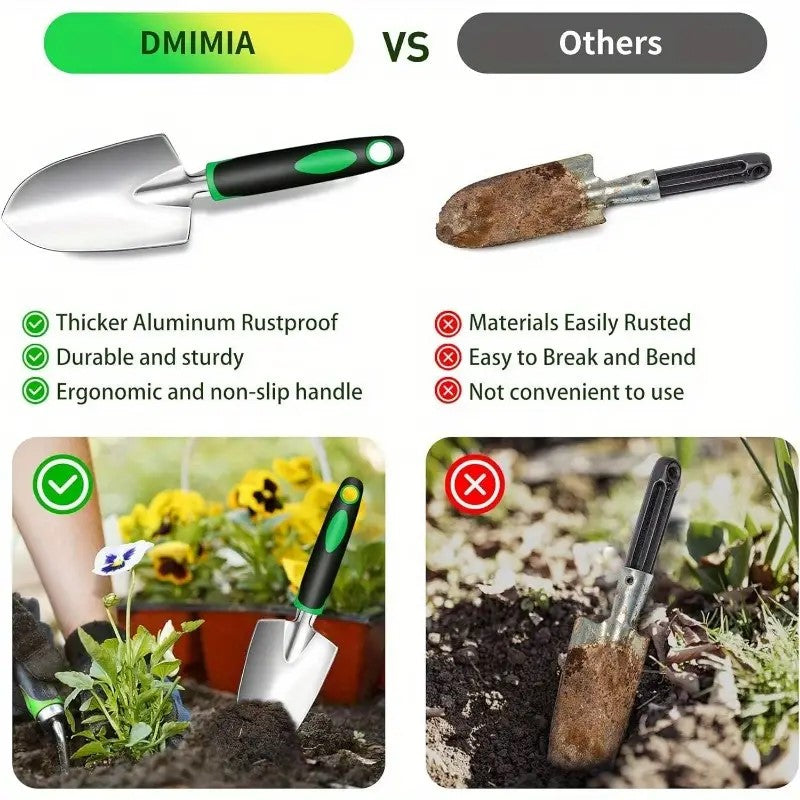 8-piece garden tools set with storage bag and gloves
