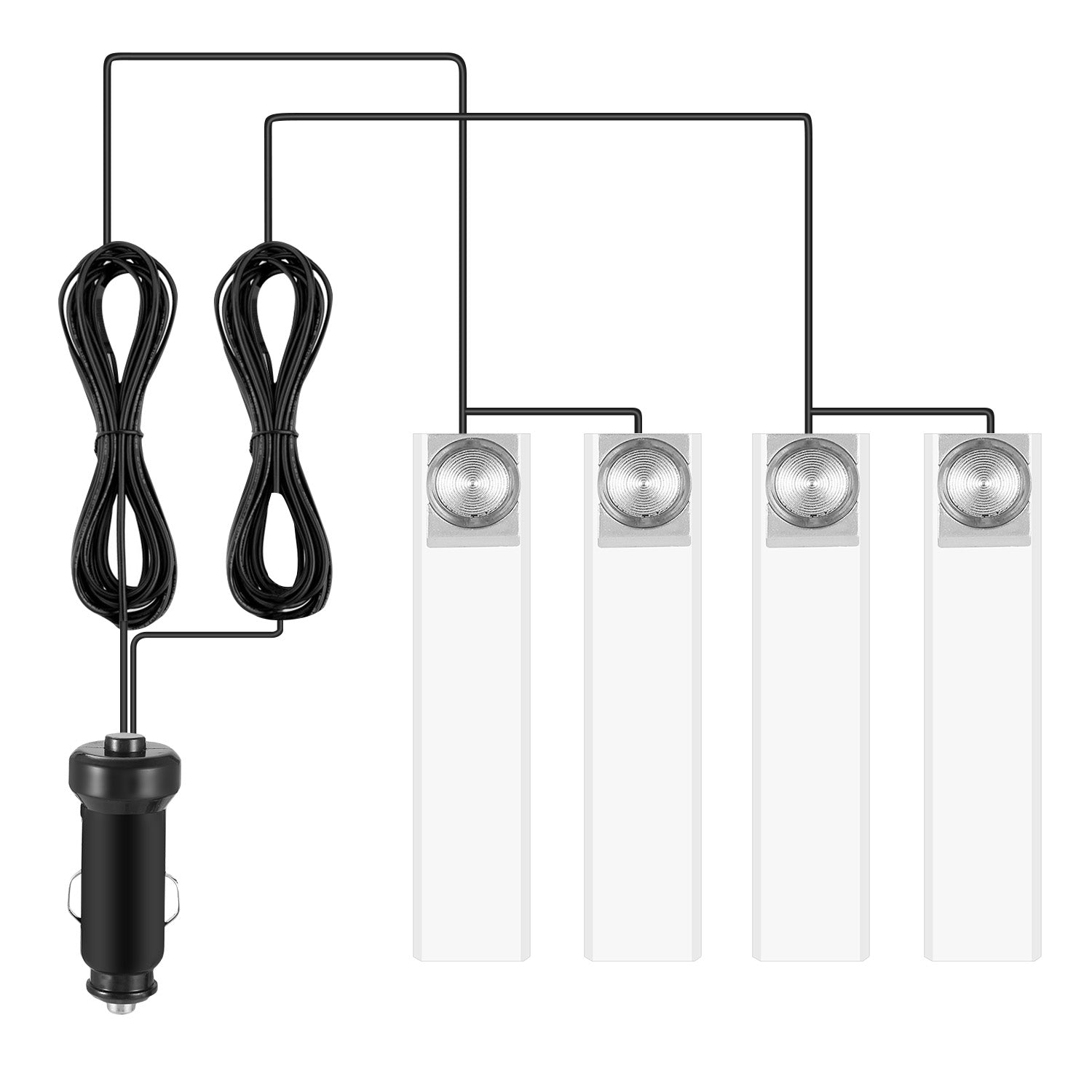 4-piece blue car interior LED atmosphere light kit