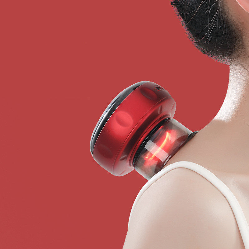 Electric vacuum cupping massager with heat and red light