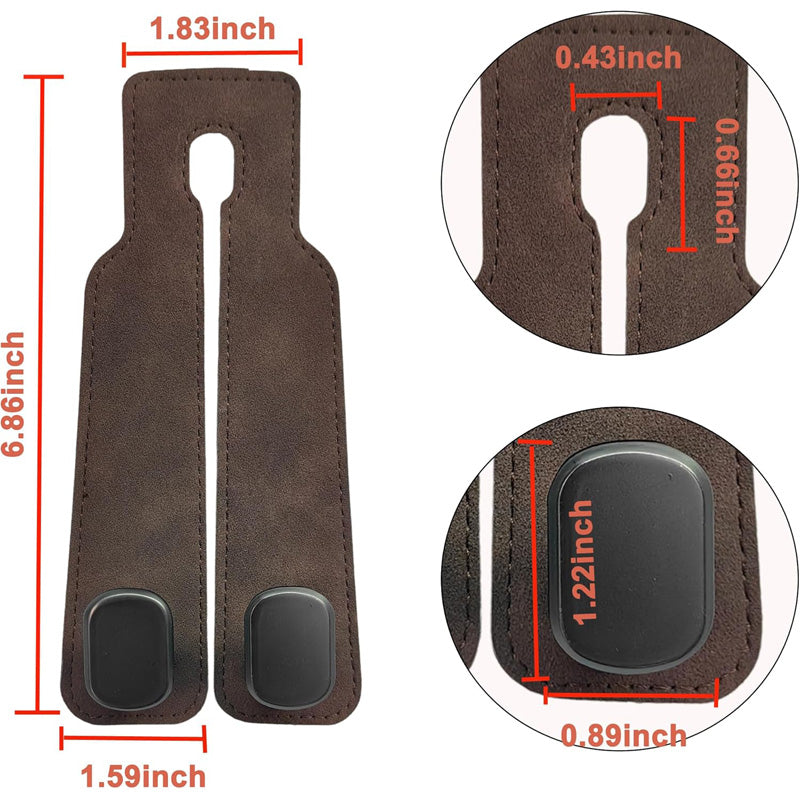 Car seat headrest hooks with leather and metal purse bag hanger