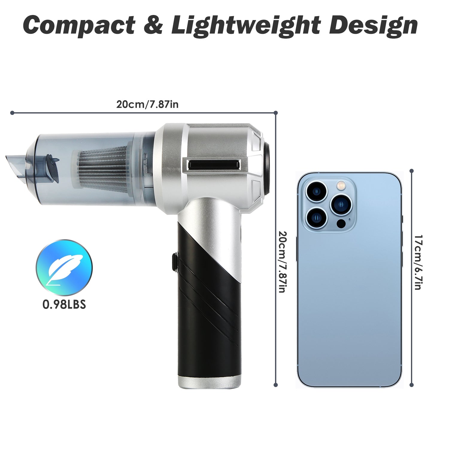 Cordless 20000PA handheld car vacuum cleaner