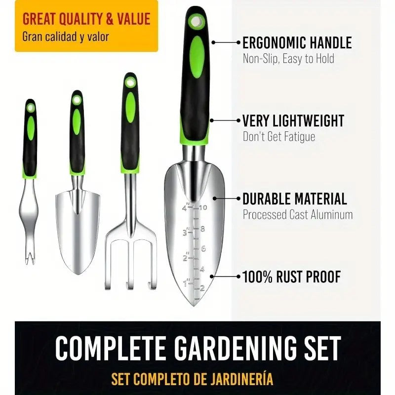 8-piece garden tools set with storage bag and gloves