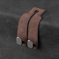 Car seat headrest hooks with leather and metal purse bag hanger