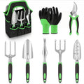 8-piece garden tools set with storage bag and gloves