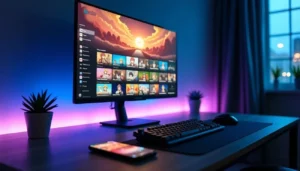 123 Anime streaming site on a desktop monitor, Zynqle