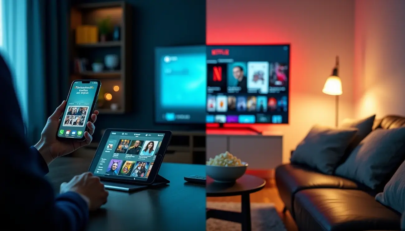 ShowBox Movies vs Netflix comparison on phone screen, Zynqle